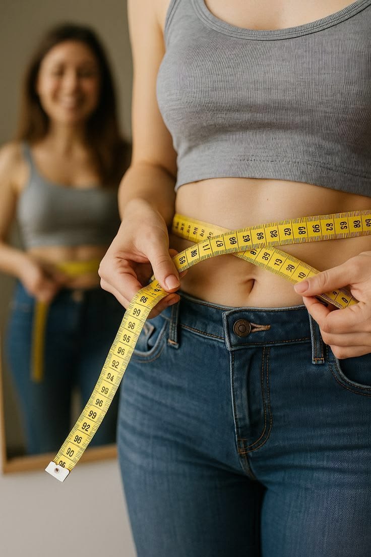 Measuring waistline as part of a healthy weight-management routine